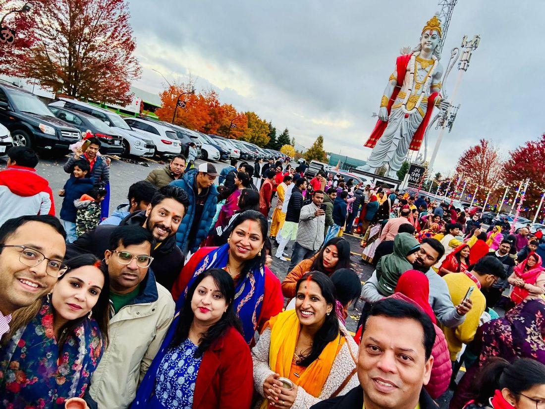 The BAJCCA family at Chhath Puja, Mississauga