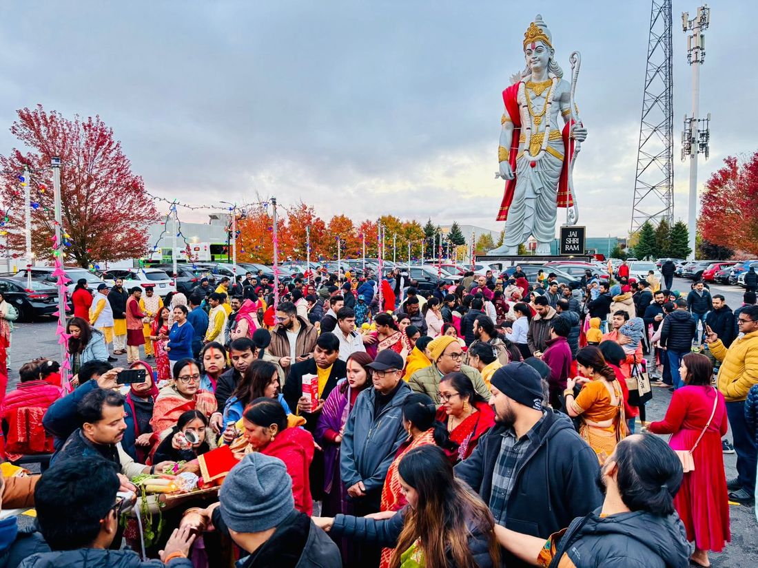 The BAJCCA family at Chhath Puja, Mississauga