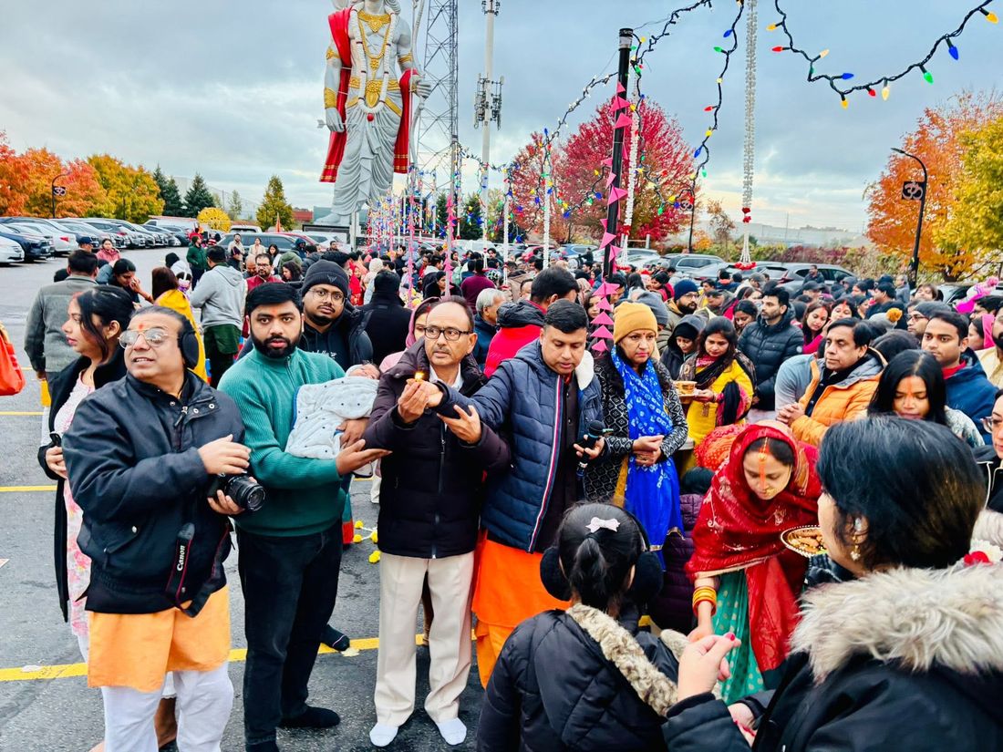 The BAJCCA family at Chhath Puja, Mississauga